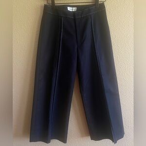 Japan designer LOIS CRAYON‎ capri wide leg structured black pants minimalist EUC